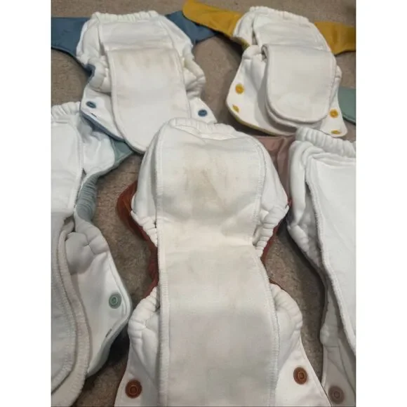 Lot of 6 Grovia Multicolor Buttah Velour AIO Organic Cloth Diapers One Size - Picture 3 of 6